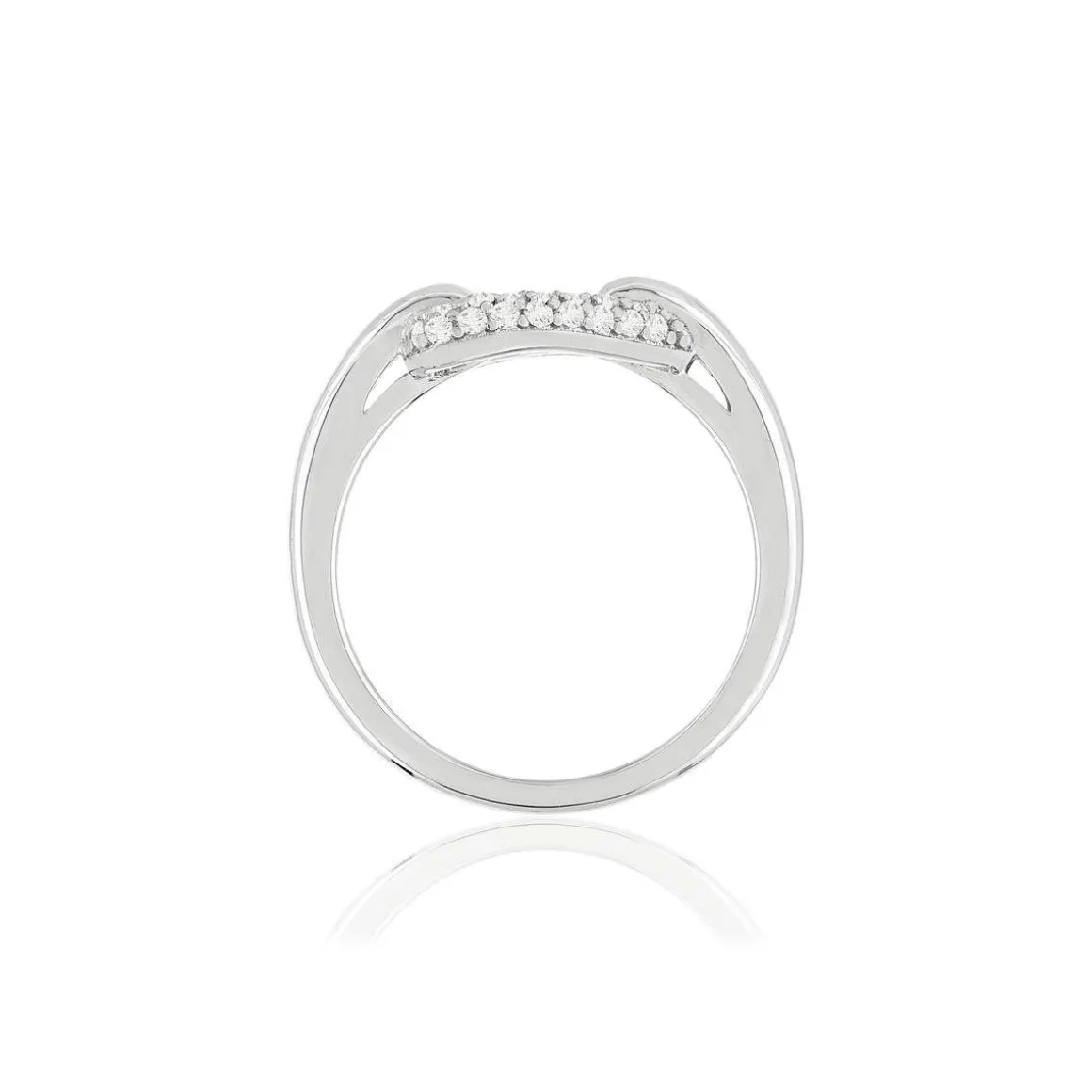Bague argent 925 zirconias, motif triangle