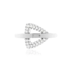 Bague argent 925 zirconias, motif triangle