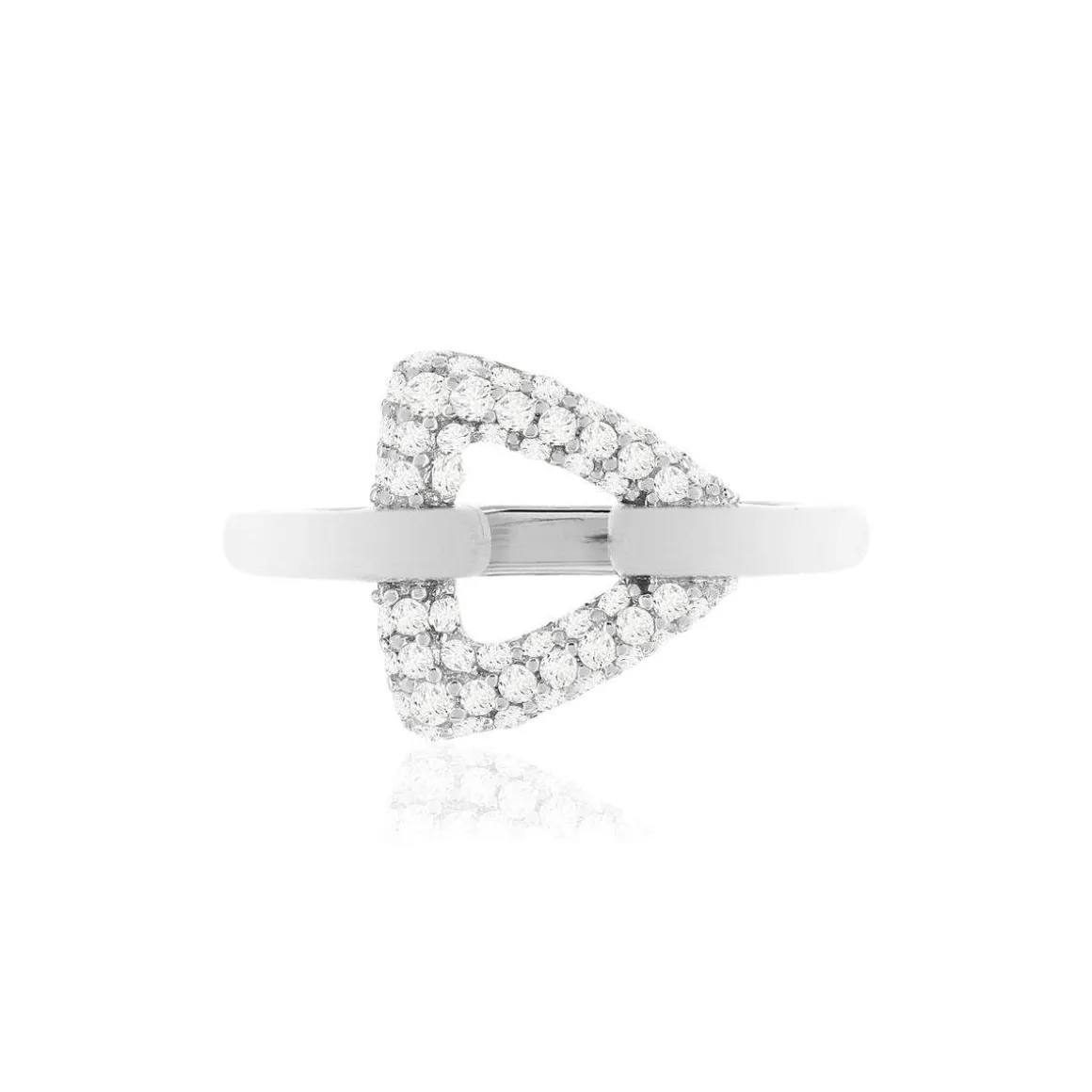 Bague argent 925 zirconias, motif triangle