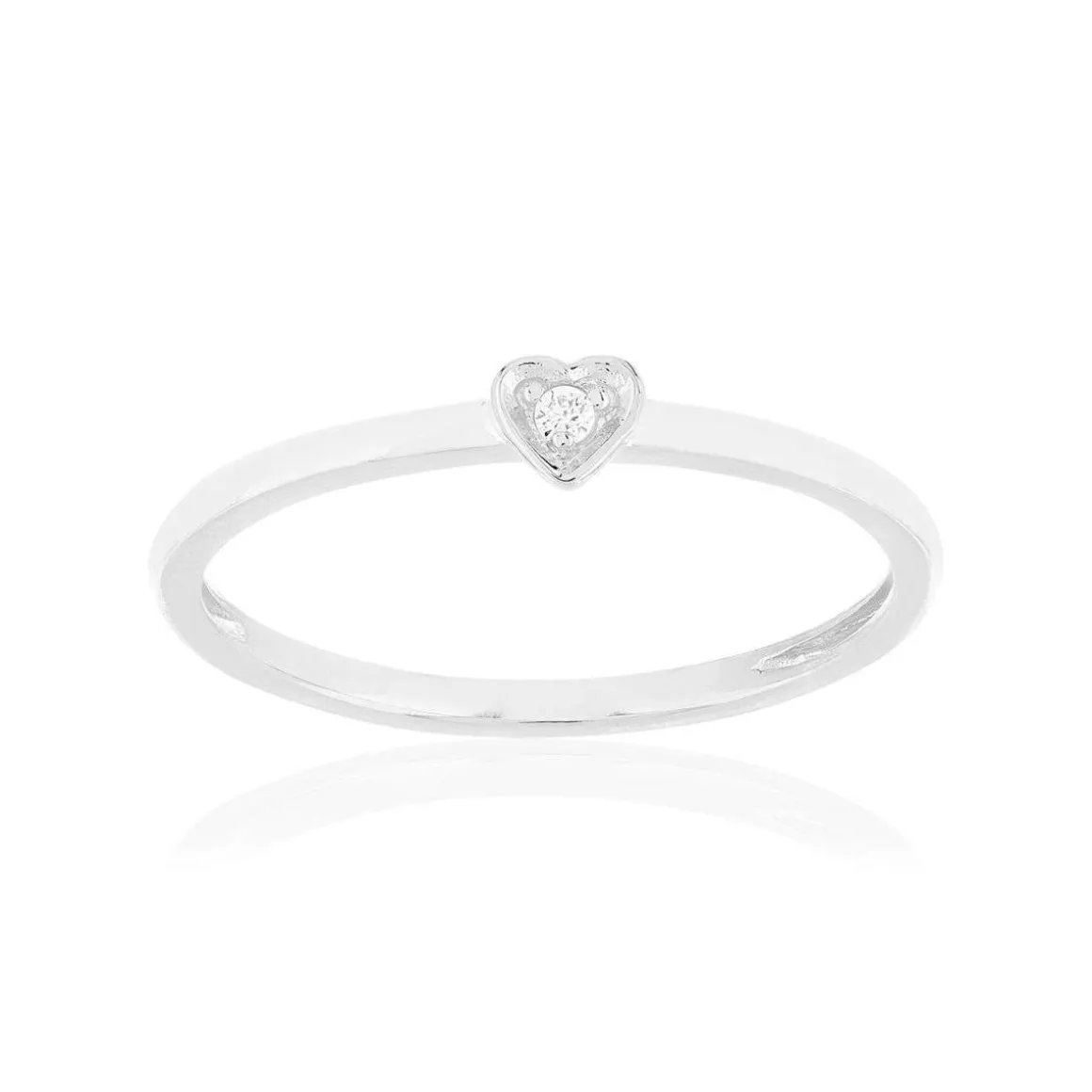 Bague argent zirconias motif coeur