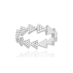 Bague argent 925 zirconias motif triangle