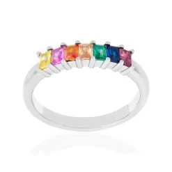 Bague argent 925 zirconias multicolores