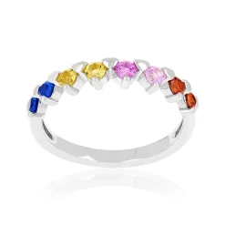 Bague argent 925 zirconias multicolores