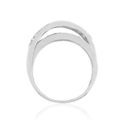 Bague argent 925 zirconias noirs et blancs