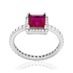 Bague argent zirconias rouges et blancs