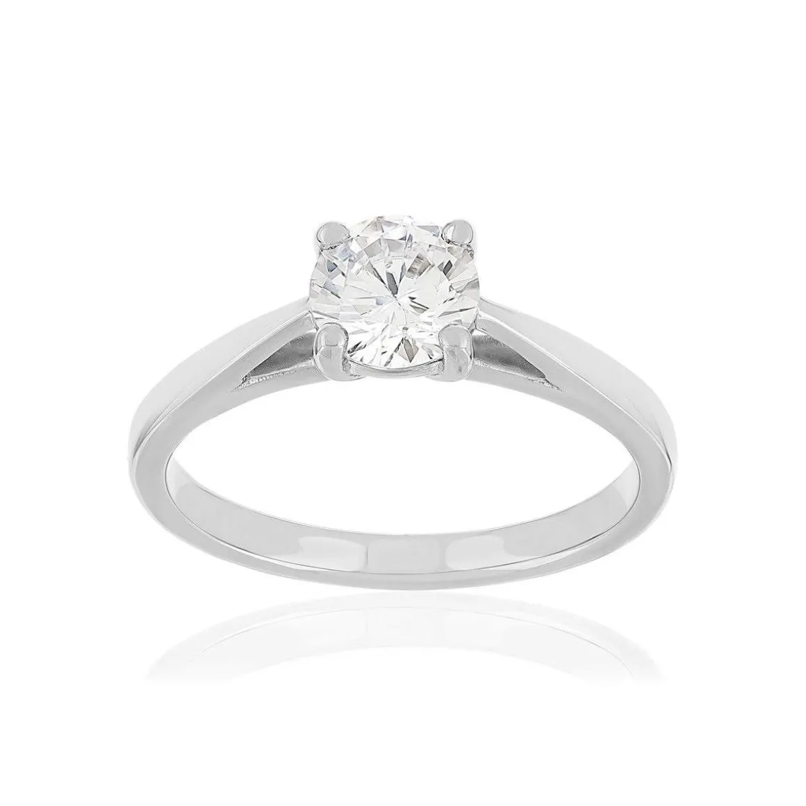 Bague argent zirconias serti 4 griffes