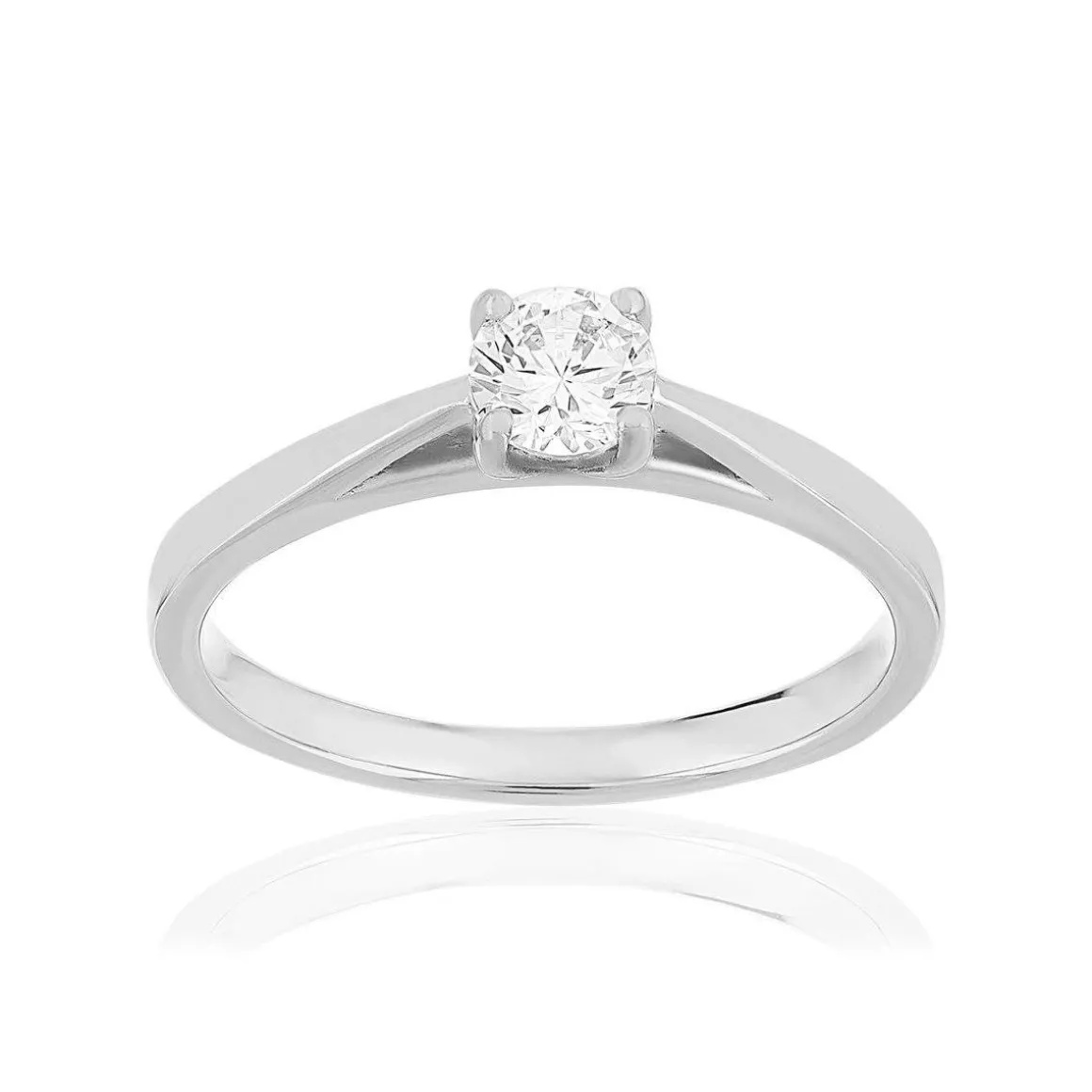 Bague argent zirconias serti 4 griffes