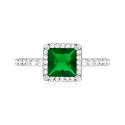 Bague argent zirconias verts et blancs