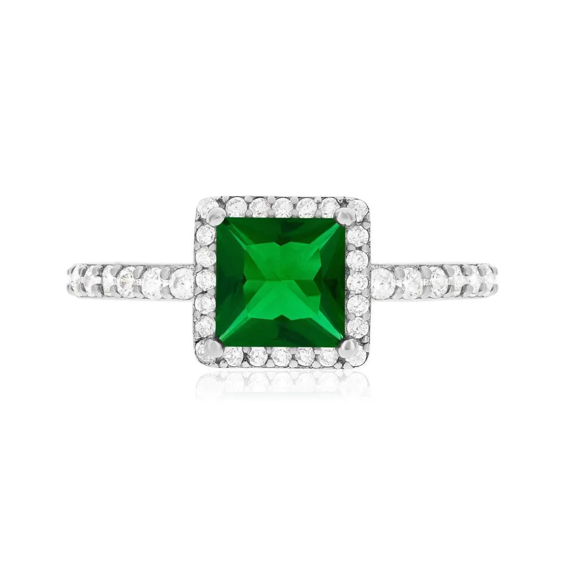 Bague argent zirconias verts et blancs