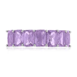 Bague argent 925 zirconias violets