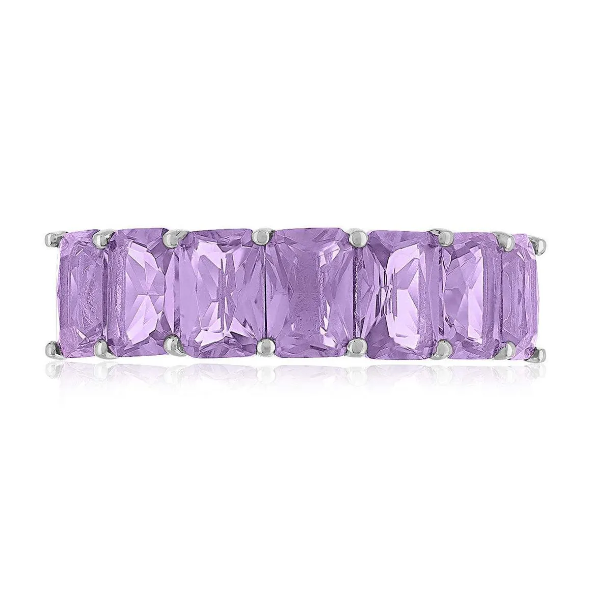 Bague argent 925 zirconias violets