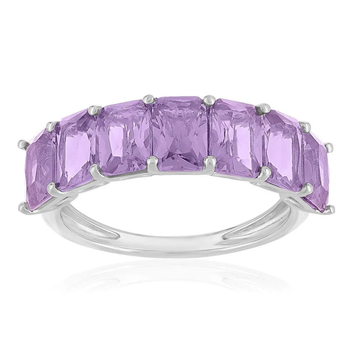 Bague argent 925 zirconias violets
