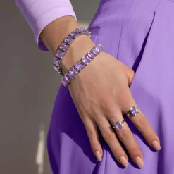 Bague argent 925 zirconia violet