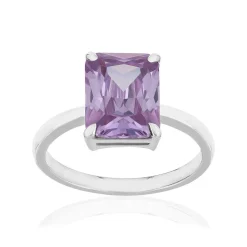 Bague argent 925 zirconia violet