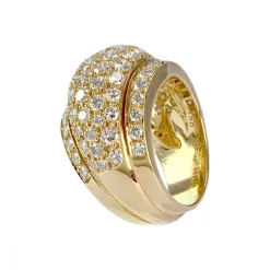 Bague Cartier Nigeria d'occasion or 750 jaune diamants