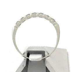 Bague demi tour d'occasion or 750 blanc diamants