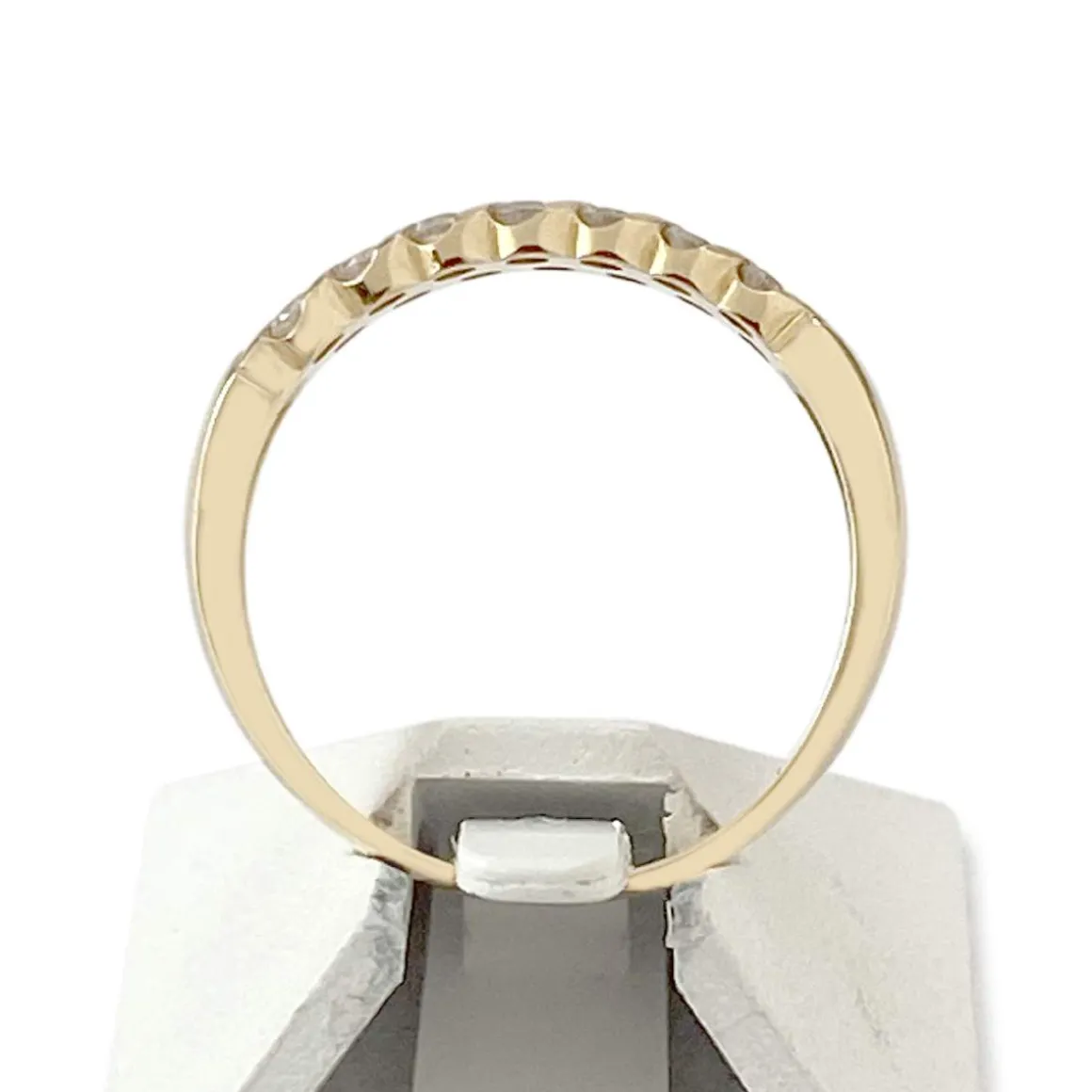 Bague demi tour d'occasion or 750 jaune diamants
