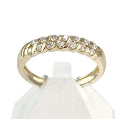 Bague demi tour d'occasion or 750 jaune diamants