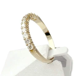 Bague demi tour d'occasion or 750 jaune diamants