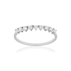 Bague demi tour or 375 jaune zirconias blancs