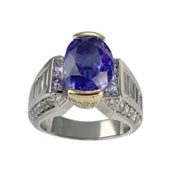 Bague dhamani d'occasion 2 ors 750 tanzanite diamants
