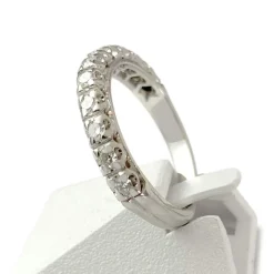 Bague d'occasion demi tour or 750 blanc diamants