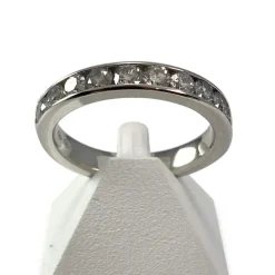 Bague d'occasion demi-tour or 750 blanc diamants
