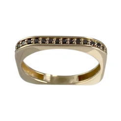 Bague d'occasion GLAMRIA or 585 jaune diamants noirs traités