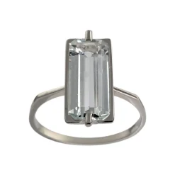 Bague d'occasion or 750 blanc aigue marine