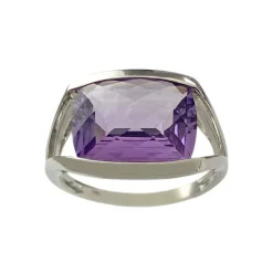 Bague d'occasion or 750 blanc amethyste