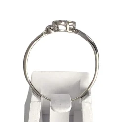 Bague d'occasion or 375 blanc coeur diamants