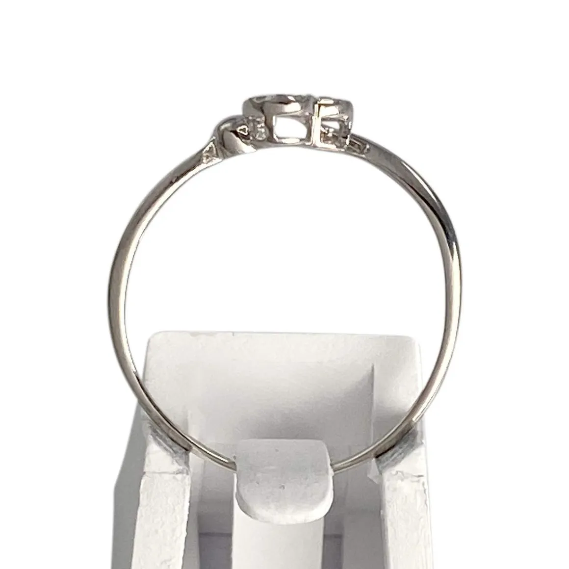 Bague d'occasion or 375 blanc coeur diamants