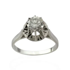 Bague d'occasion or 750 blanc diamant