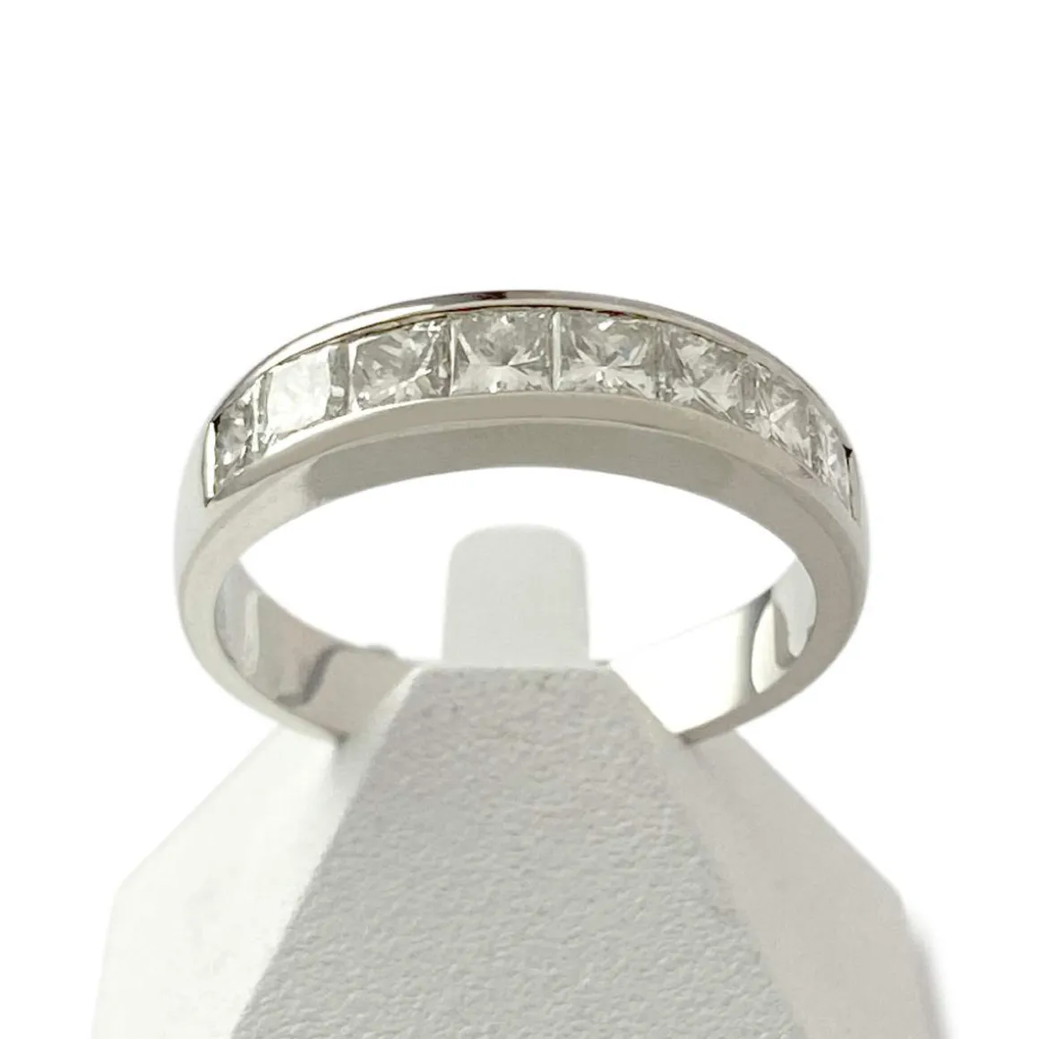 Bague d'occasion or 750 blanc diamants