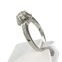 Bague d'occasion or 750 blanc diamants