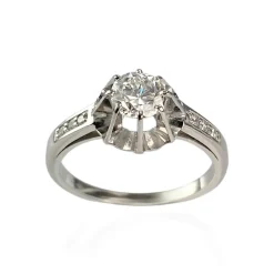 Bague d'occasion or 750 blanc diamants
