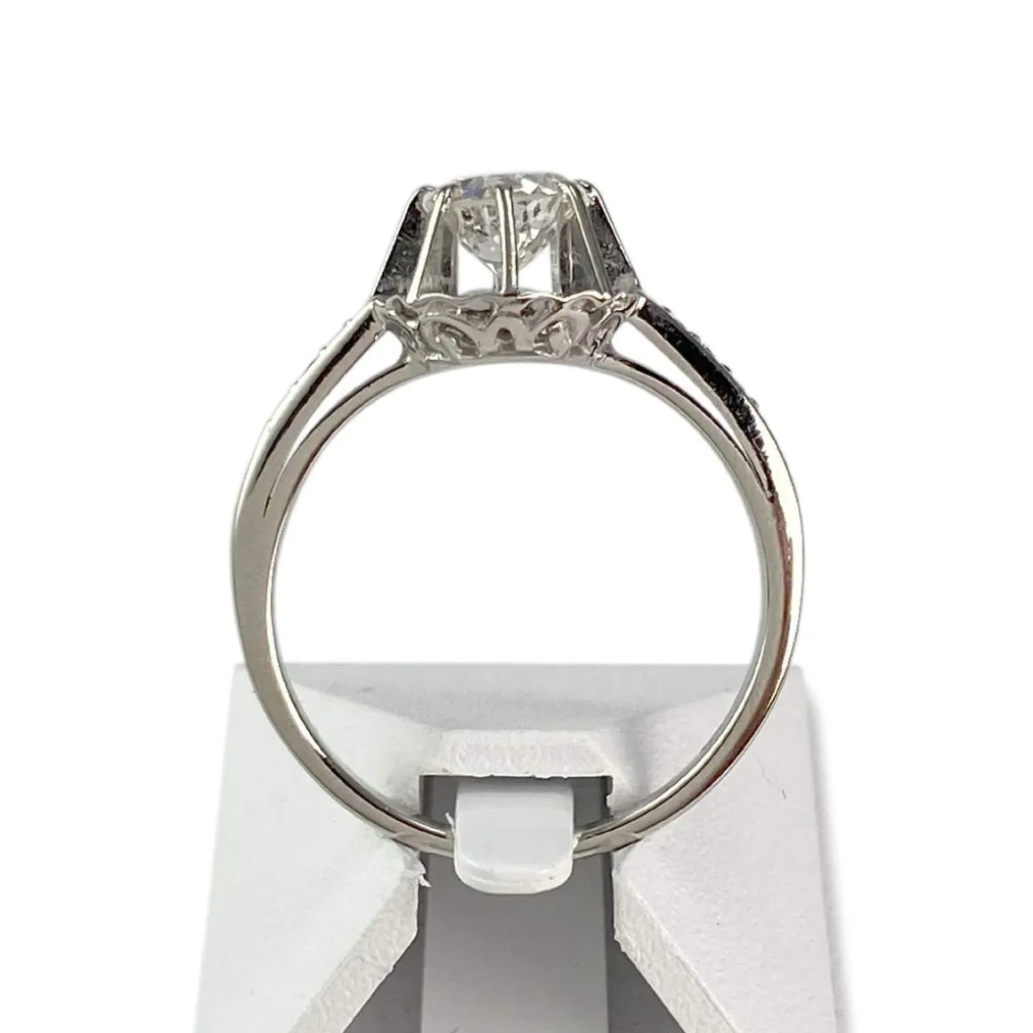 Bague d'occasion or 750 blanc diamants