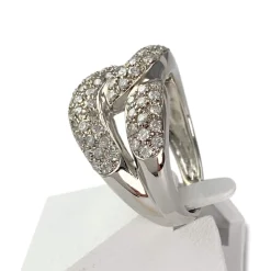 Bague d'occasion or 750 blanc diamants