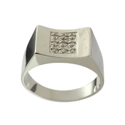 Bague d'occasion or 750 blanc diamants