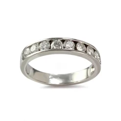Bague d'occasion or 750 blanc diamants
