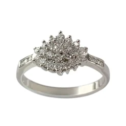 Bague d'occasion or 750 blanc diamants