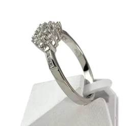 Bague d'occasion or 750 blanc diamants