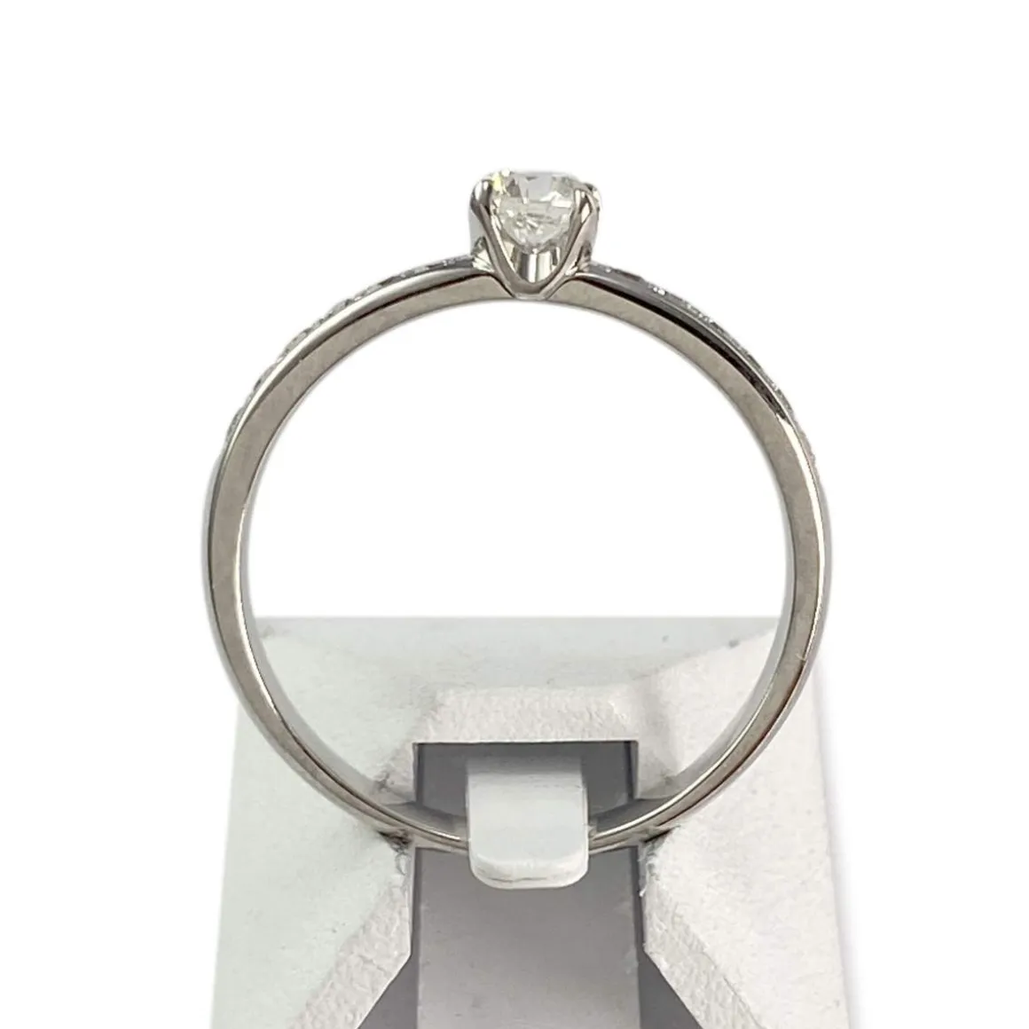 Bague d'occasion or 750 blanc diamants