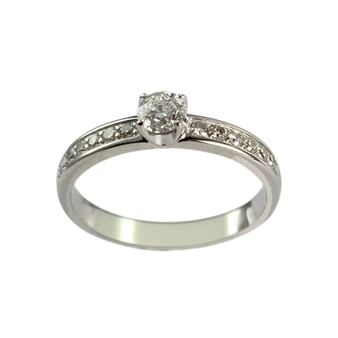 Bague d'occasion or 750 blanc diamants