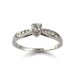 Bague d'occasion or 750 blanc diamants