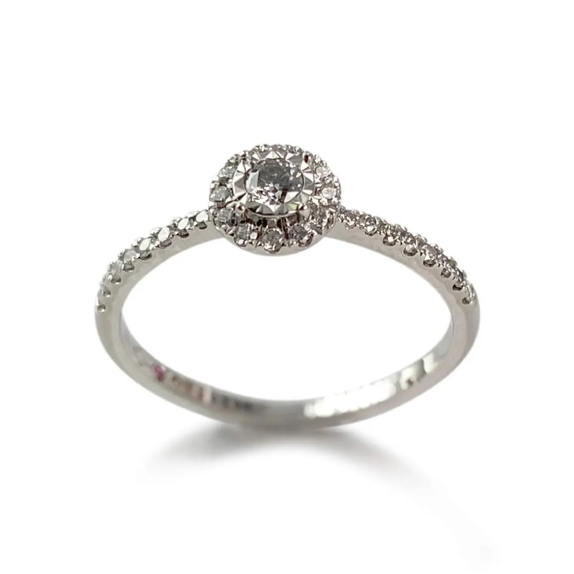 Bague d'occasion or 750 blanc diamant