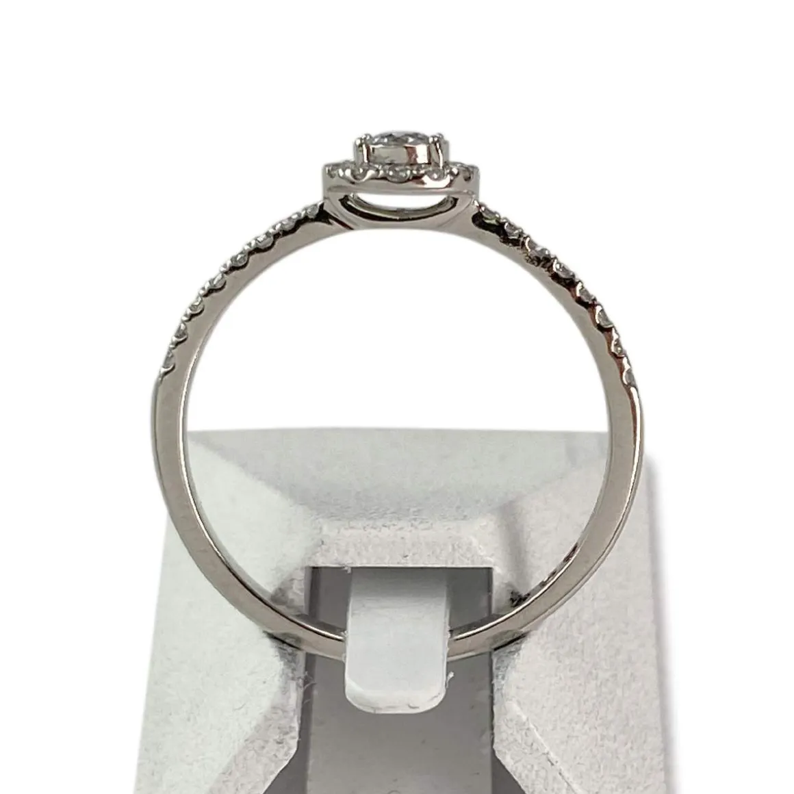 Bague d'occasion or 750 blanc diamant