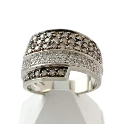 Bague d'occasion or 750 blanc diamants