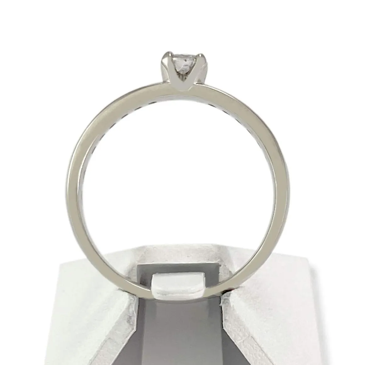 Bague d'occasion or 750 blanc diamants