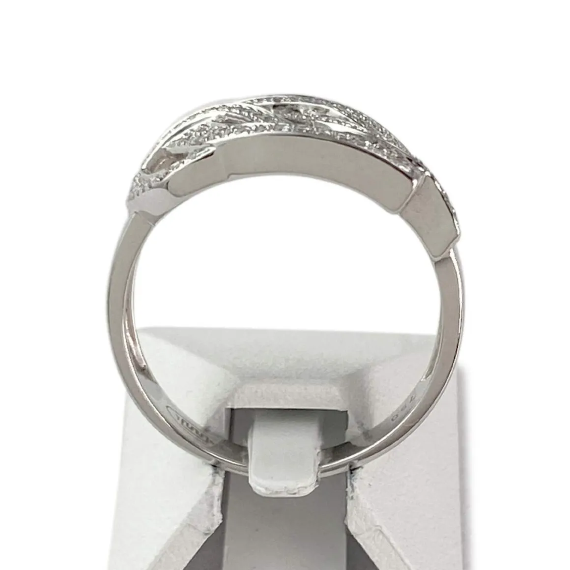 Bague d'occasion or 750 blanc diamants